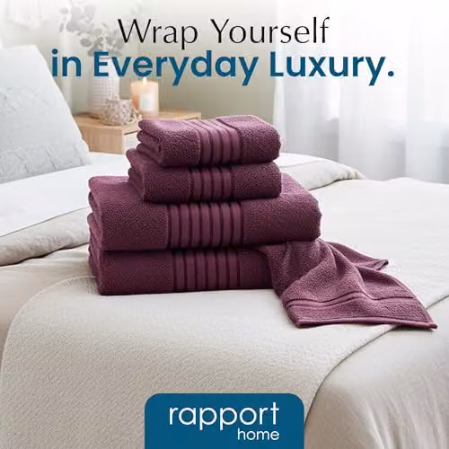 Rapport Home 6-Piece Cotton Towel Bale in Purple – 6