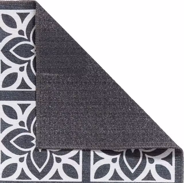 Terrys Victoria H1191 Washable Vintage Grey Rectangular Flat Weave Kitchen Runner