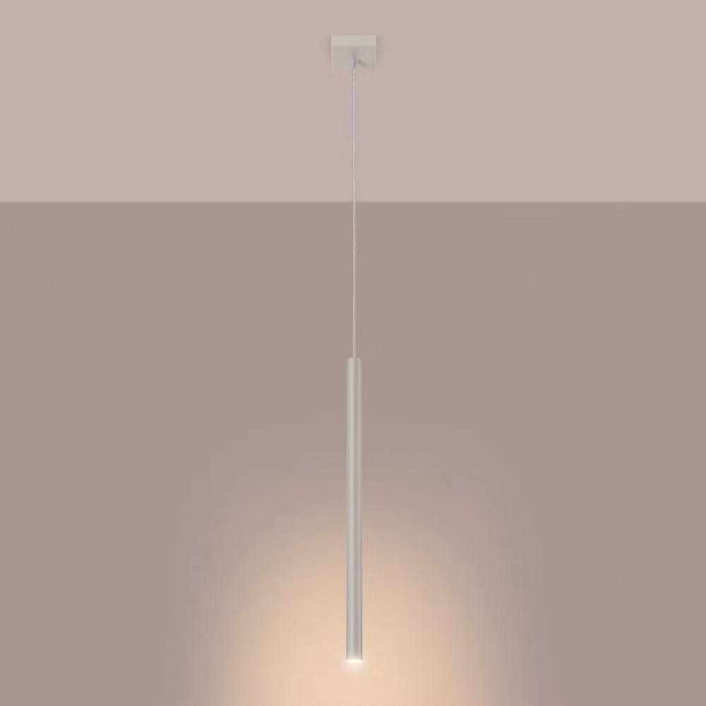 Sollux Lighting Modern Cylinder Pendant Lamp in Beige, W/D/H: 114 x 8 x 8 cm – 2