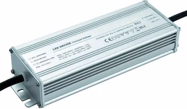 Loops IP67 Outdoor 24V DC 75W LED Driver Silver Aluminium Low Voltage Power Converter