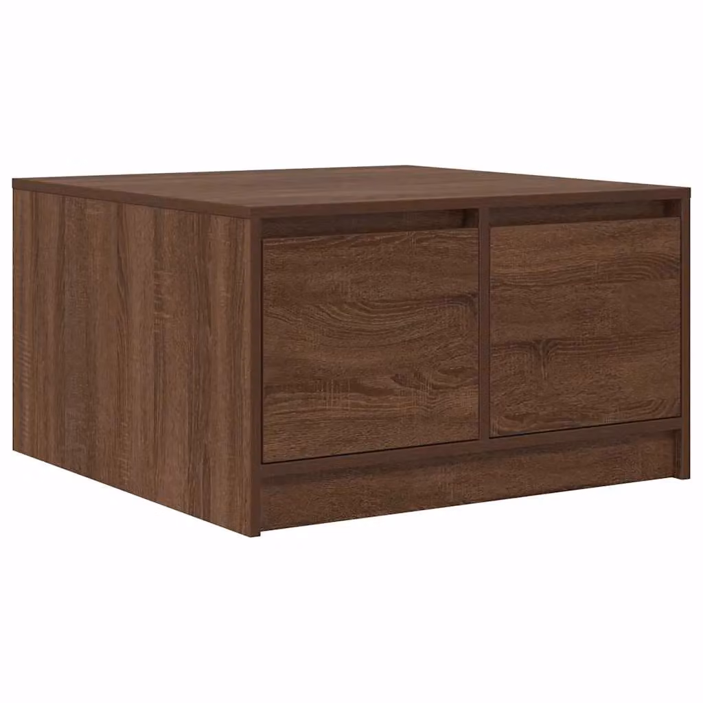 Berkfield Home Modern Square Coffee Table with Drawers in Brown Oak, W/D/H: 70.5 x 70 x 40 cm – 2