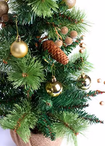 Best Artificial Decorated Tabletop Christmas Tree in Gold and Green, Height: 60 cm – 2