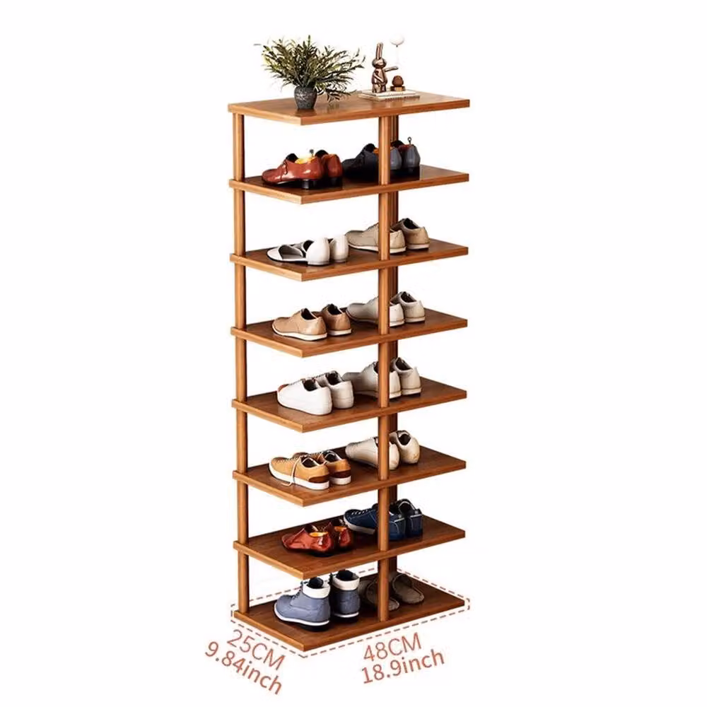 Nordara 8 Tier Wooden Shoe Rack in Brown – 4
