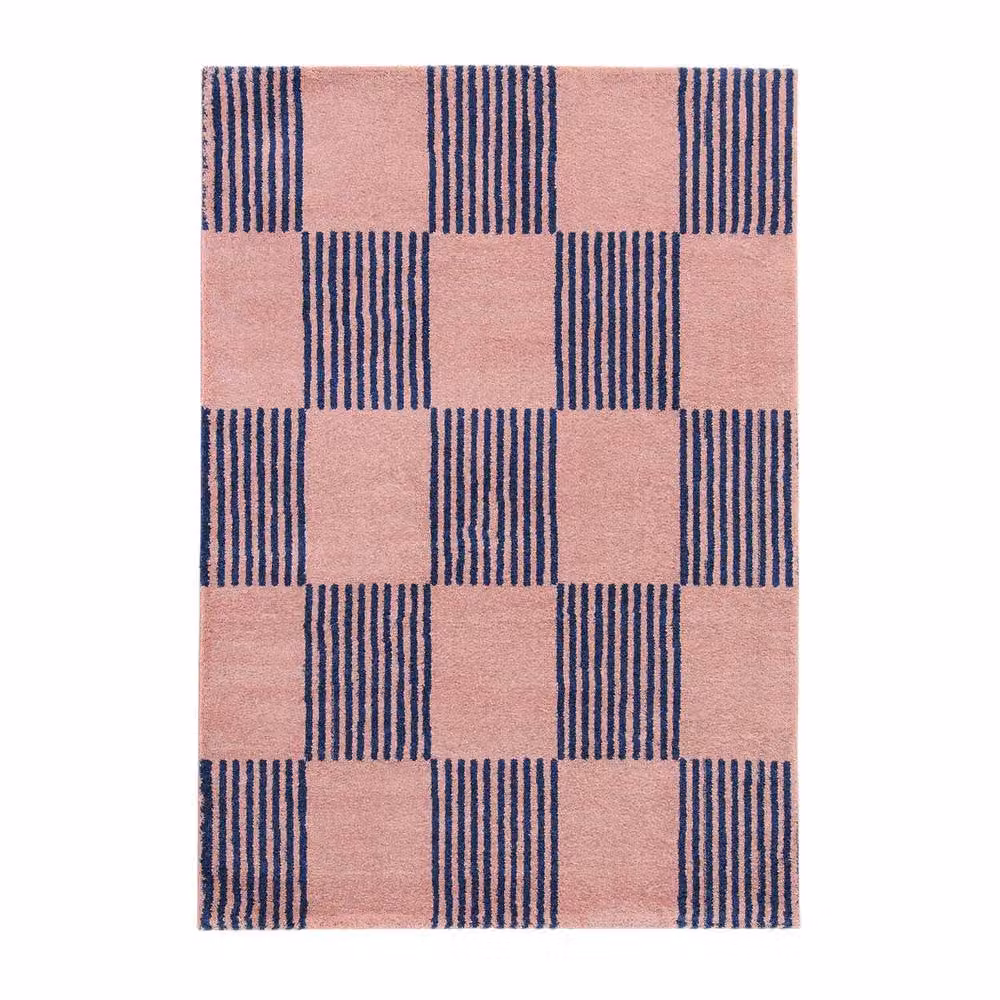 sweeek Blue and Pink Checkerboard Indoor Rectangular Rug, W: 200 cm, D: 290 cm – 2