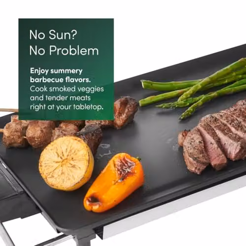 Emperial Black Electric Teppanyaki BBQ Grill with 2000W Non-Stick Smooth Plate and Adjustable Temperature Control, W/D/H: 90 x 23 x 10 cm – 5
