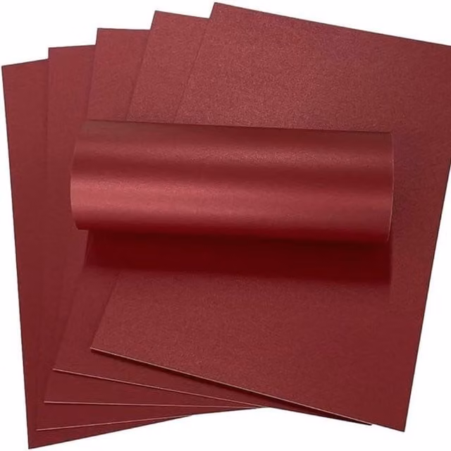 Syntego Pack of 10 A4 Red Satin Construction Paper Cards