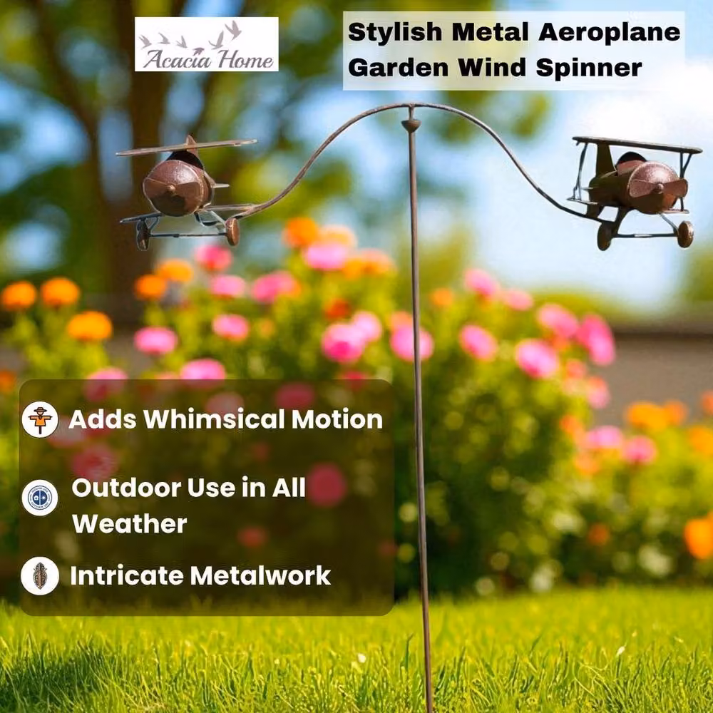 Minster 64 Inch Planes Garden Spinner in Bronze, W80 x D80 x H135 cm – 3