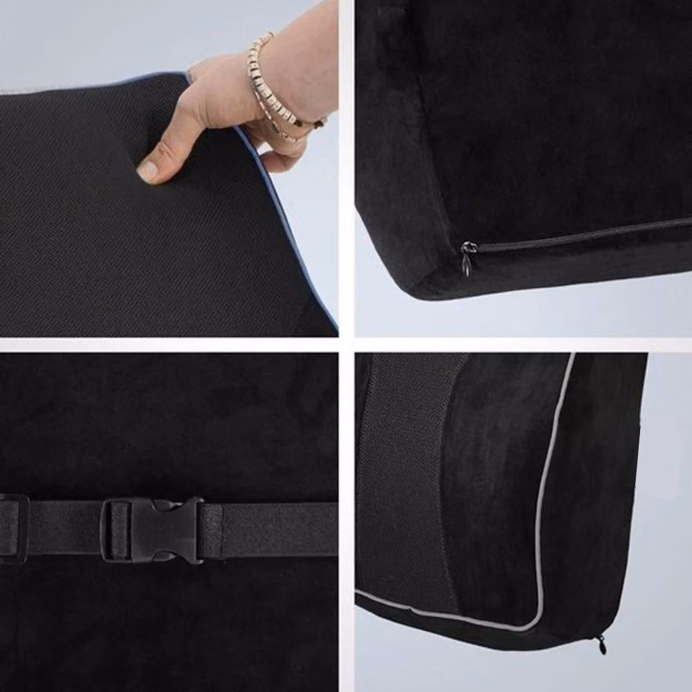 NESTLUNE Memory Foam Lumbar Support Back and Seat Cushion in Black, W/D/H: 190 x 100 x 1 cm – 3