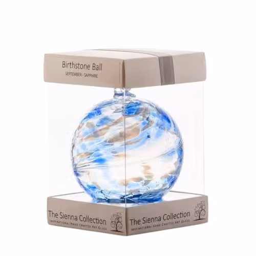 Sienna Glass Blue Birthstone Bauble Hanging Glass Ornament – 1