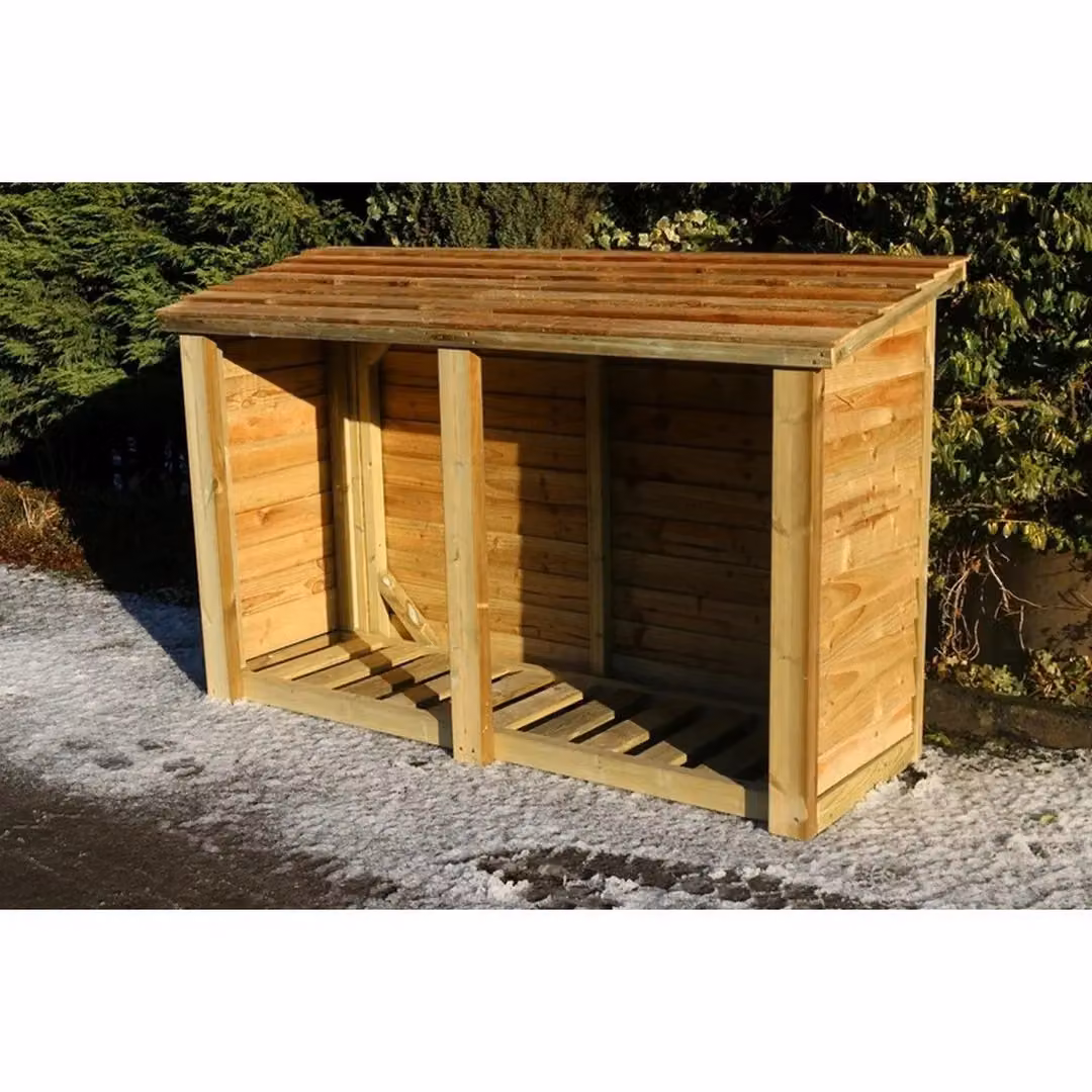 Churnet Valley Garden Furniture Ltd Heavy Duty Timber Log Store in Brown, W/D/H: 150 x 67 x 190 cm – 2
