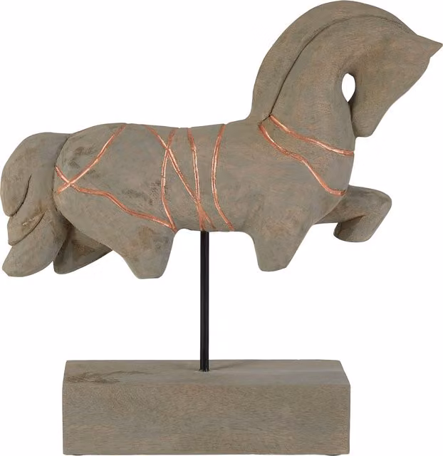 Orsina Vena Abstract Horse Sculpture in Grey and Black – 1