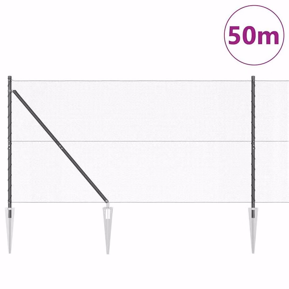 Berkfield Home Grey Powder-Coated Steel Hexagon Fence – 2