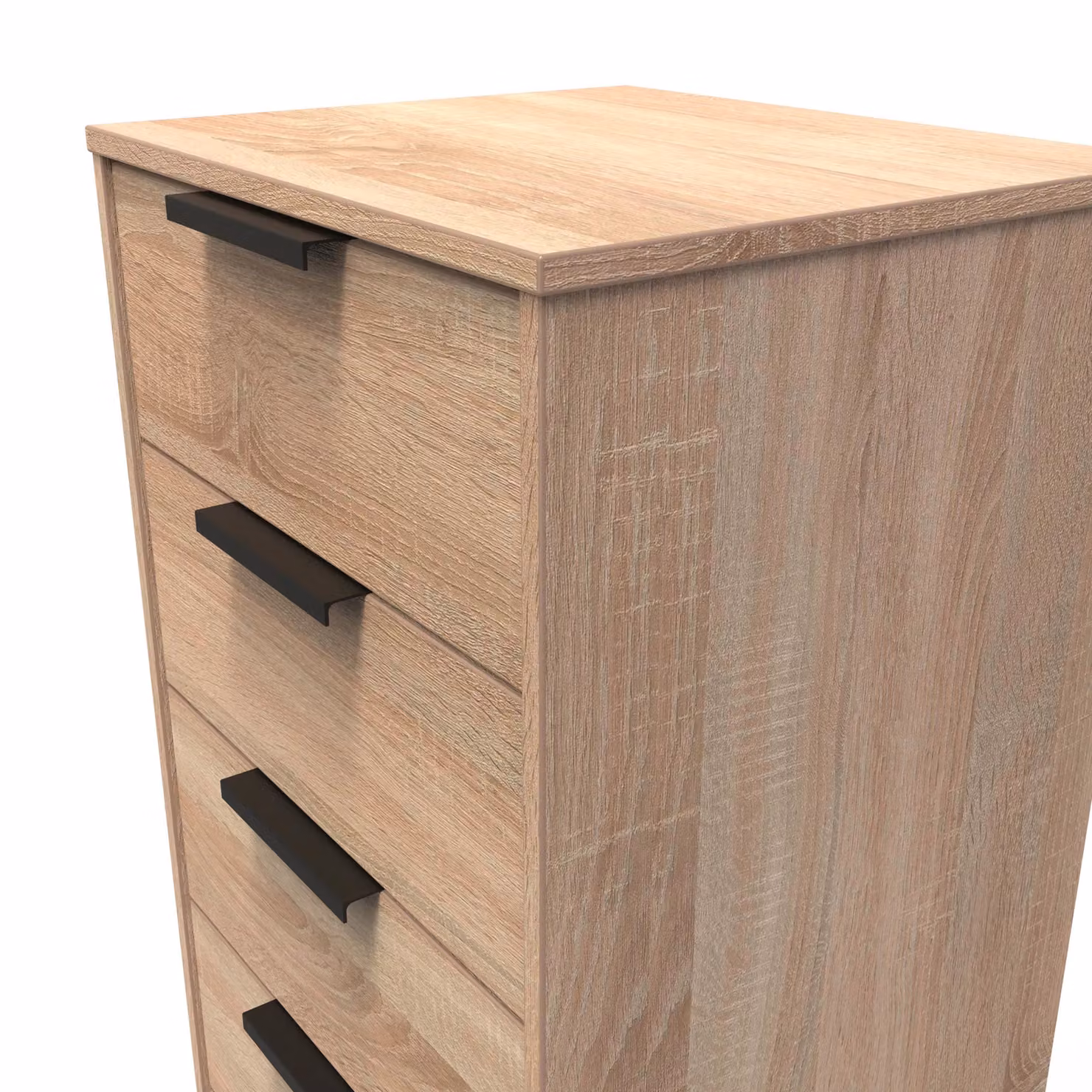 2 U Fuji 5 Drawer Tall Bedside Chest in Light Oak, Ready Assembled – 3