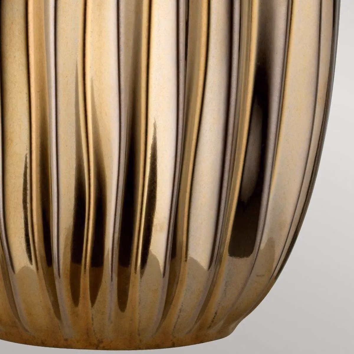 Netlighting Newham Large Table Lamp with Bronze Ceramic Base and Pearl Shade, Brown/Bronze, E27 – 2