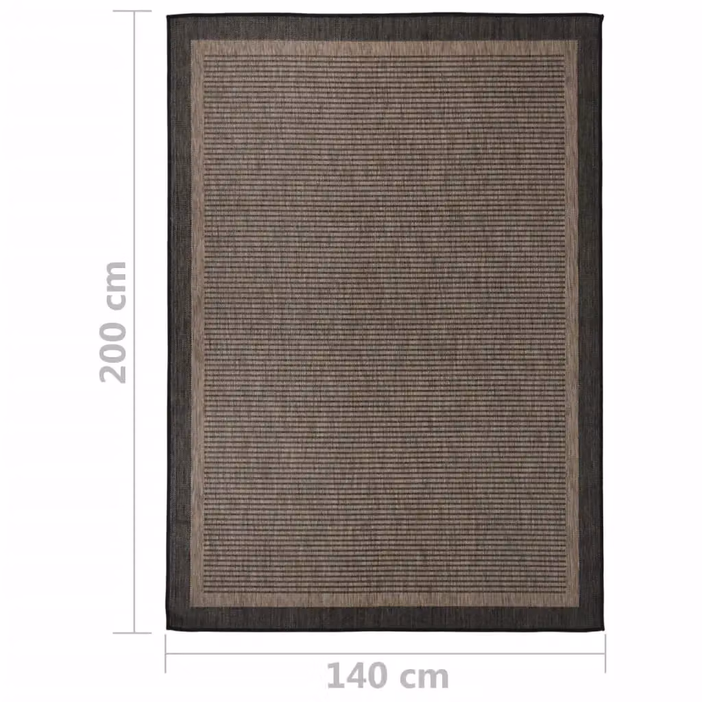 Berkfield Home Outdoor Flatweave Striped Rug, Brown, W/D: 140 x 200 cm – 4