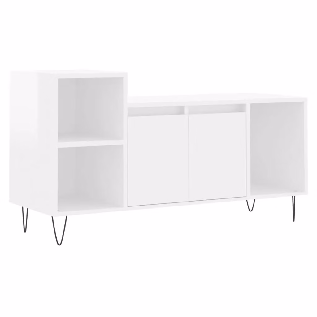 Berkfield Home High Gloss White TV Cabinet W/D/H: 100 x 35 x 55 cm – 2