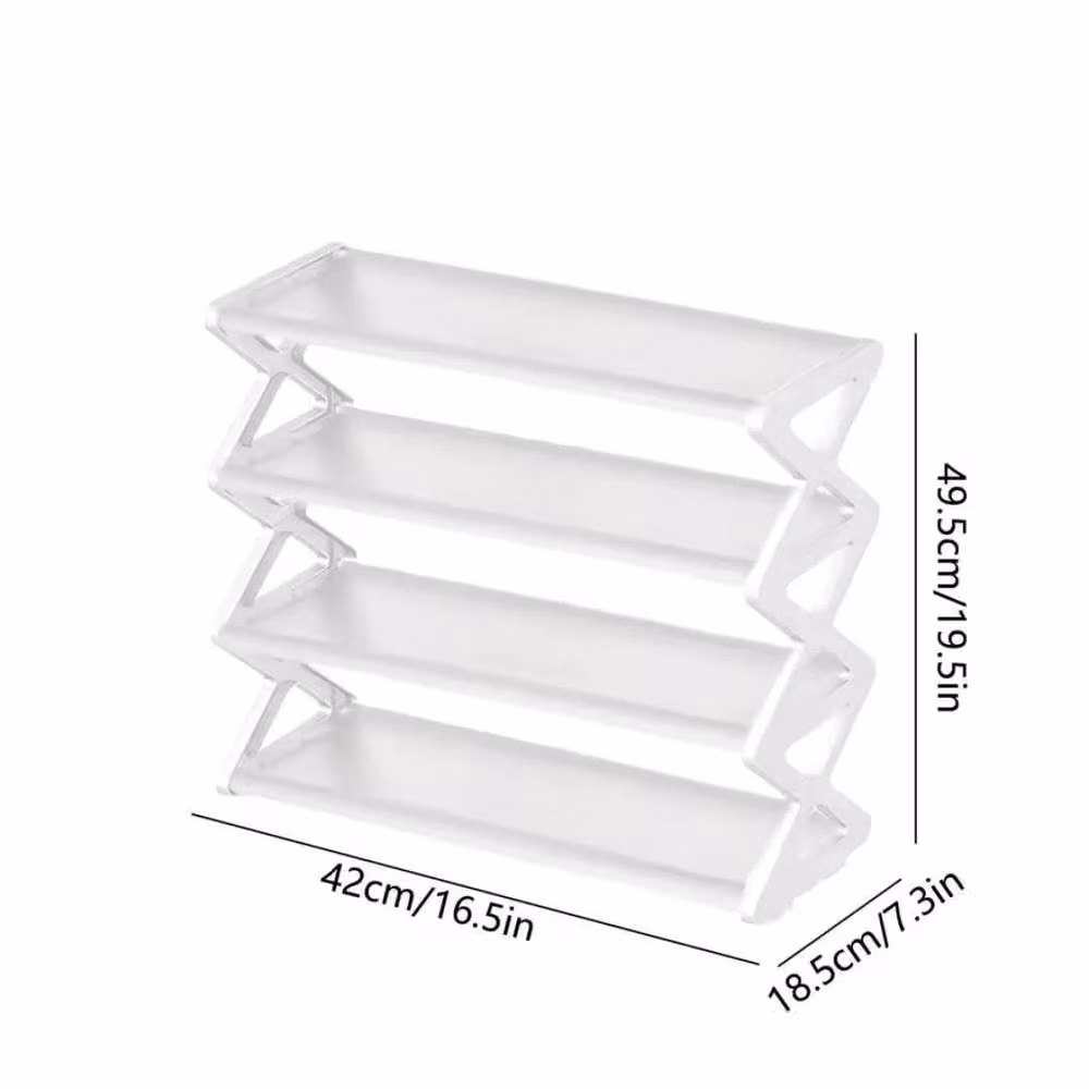 FLAVORA 4 Tier Foldable Shoe Rack Storage Shelf in White, W/D/H: 50 x 50 x 50 cm – 2