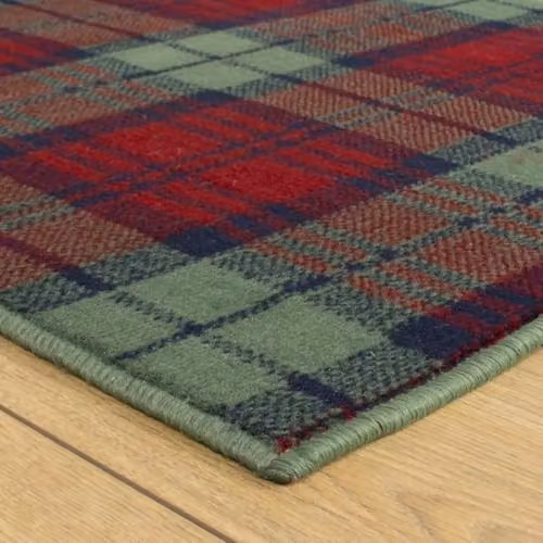 runrug Soft and Luxurious Tartan Hallway Runner Rug in Red and Green, W: 80 cm, L: 180 cm – 5