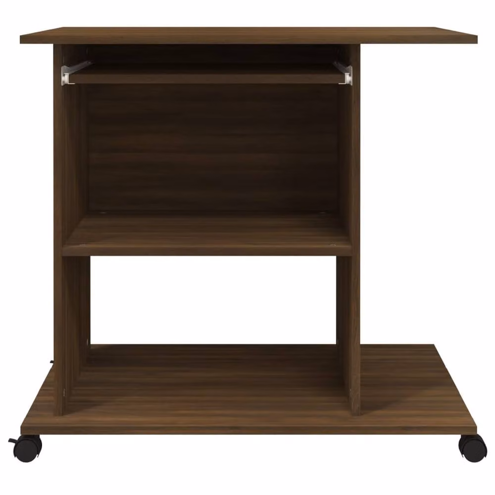 Berkfield Home Computer Desk in Brown Oak, W/D/H: 80 x 50 x 75 cm – 4