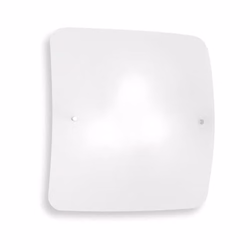 Netlighting Celine 2 Light Small Square Ceiling Flush Light in White with Glass Shade and E27 Bulb Holder