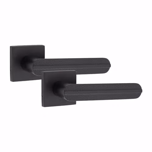 Golden Grace Lima Lever Door Handles on Square Rose, Matt Black Finish – 1