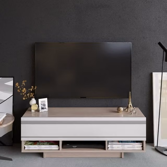 Decorotika Celes Modern TV Unit in White and Brown