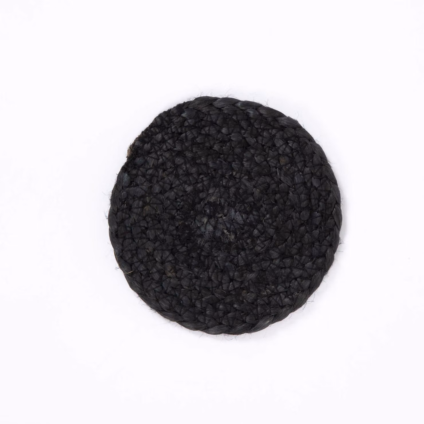 Esselle Round Jute Rope Coaster, 4 Pack, Black – 2