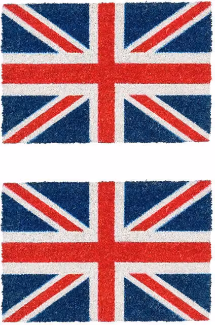 Nicola Spring Union Jack Coir Door Mats, Pack of 2, Multicolour, W: 60 cm, D: 40 cm