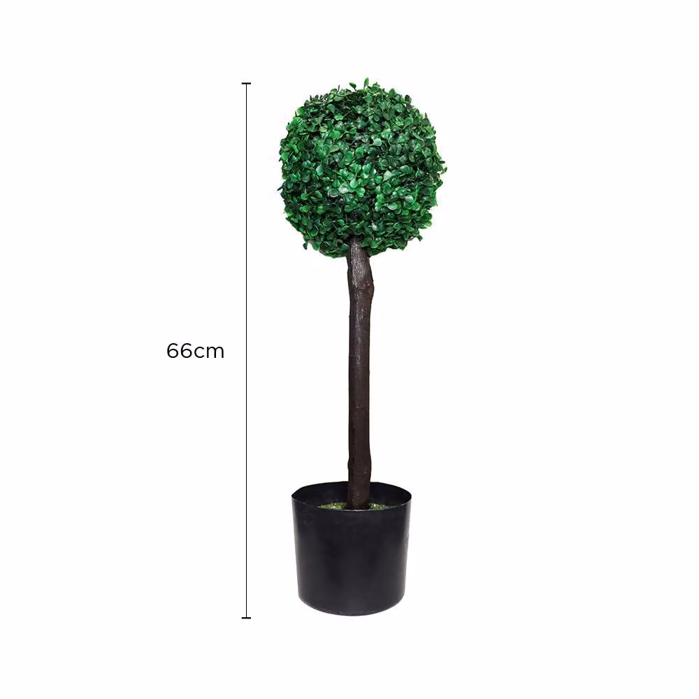 Voltico Artificial Green Boxwood Topiary Tree in a Round Pot, Height: 66 cm – 3