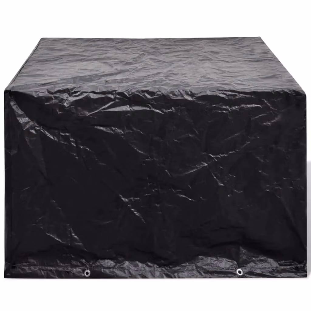 Berkfield Home Black Water-Repellent Garden Furniture Cover for 4-Person Poly Rattan Sets, W/D/H: 113 x 113 x 113 cm – 2