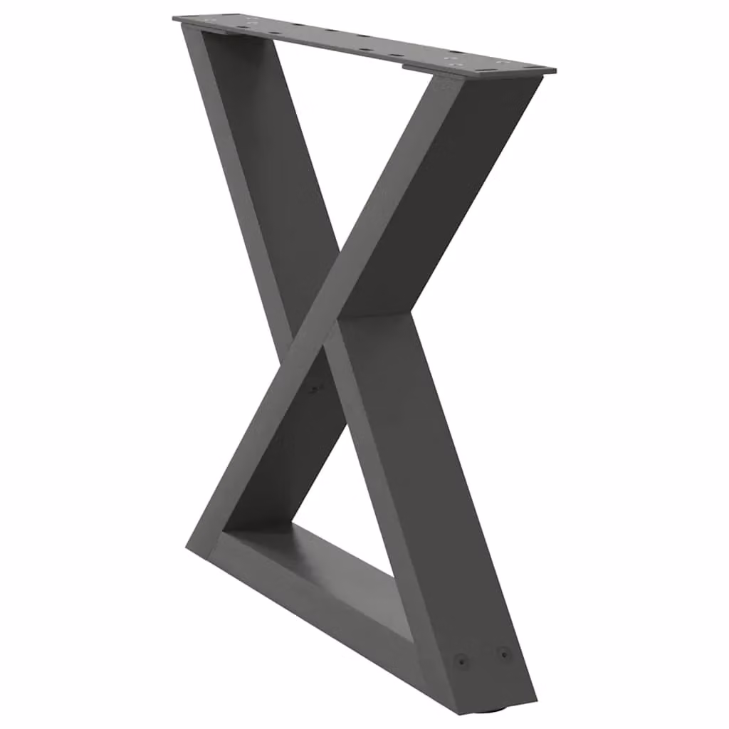 Berkfield Home Steel Coffee Table Legs, 2 Pieces, Anthracite, H: 42-43.3 cm x W: 50 cm – 3