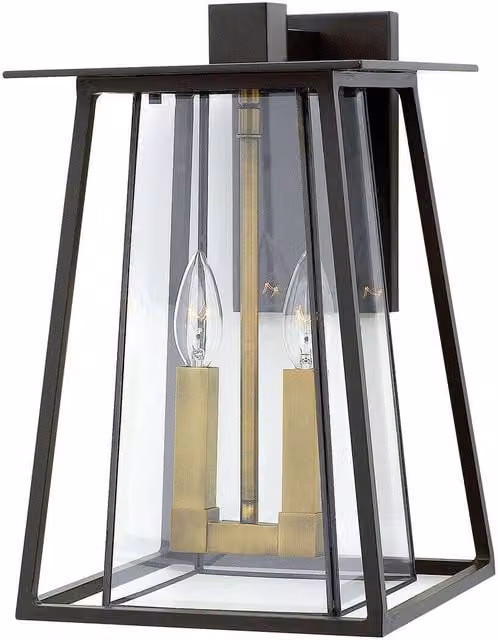 Loops Outdoor IP44 Twin Wall Light in Buckeye Bronze with LED E14 60W Bulb – 1