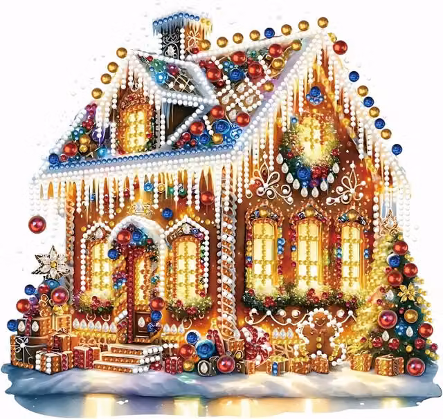 Syntego Festive Christmas House Diamond Painting Kit, Multicolour