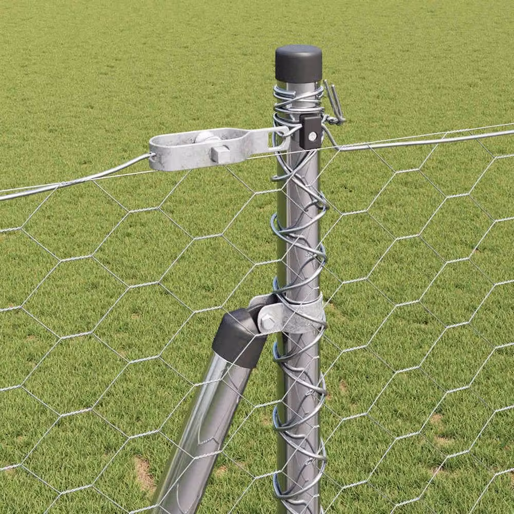 Berkfield Home Set of 2 Durable Galvanised Steel Fencing in Silver, 25 x 1.5 m – 3