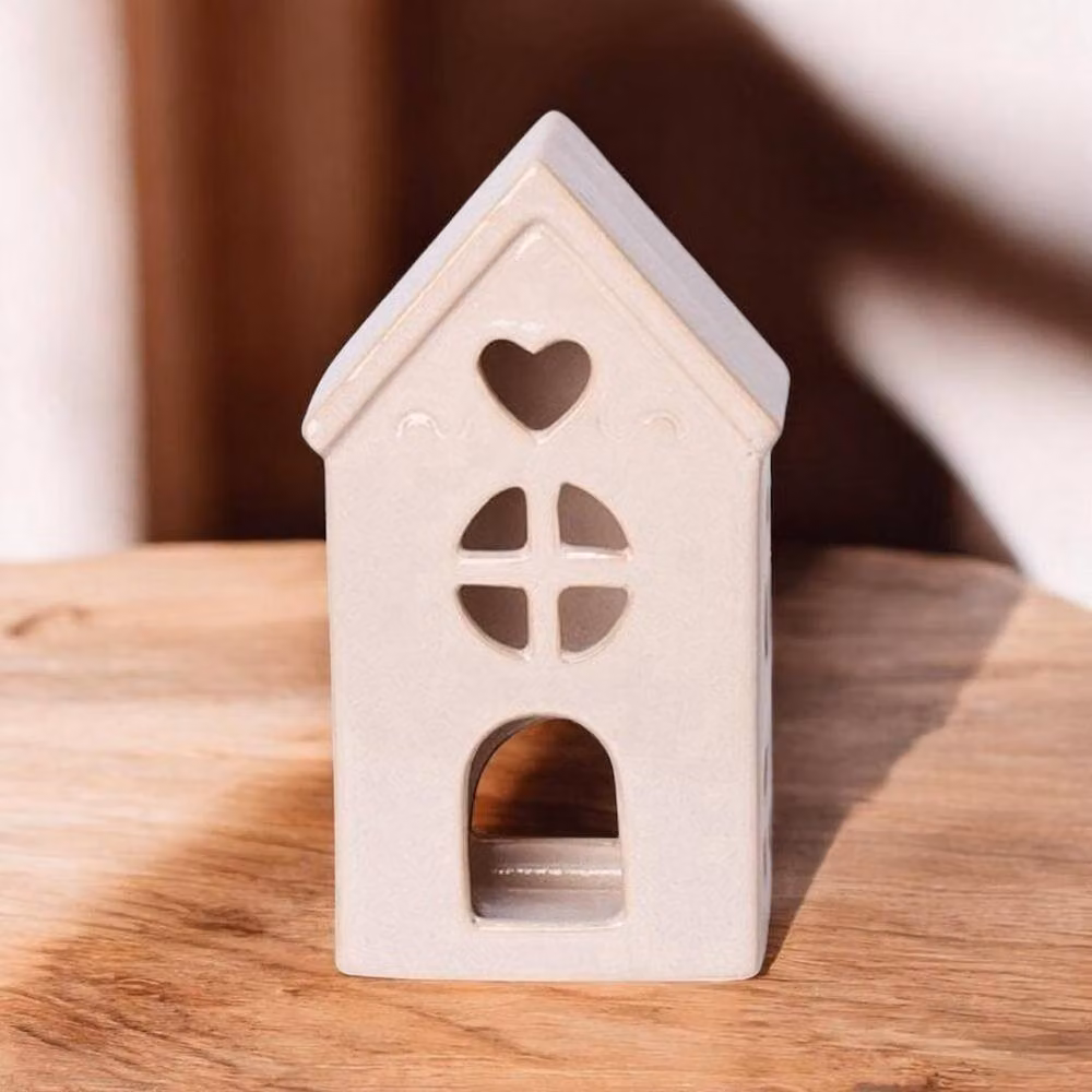 Minster House Ceramic Tealight Holder, Beige, W: 8 cm, D: 12 cm, H: 22 cm – 2