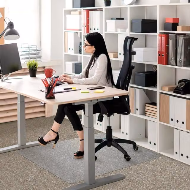 Teknik Office Transparent Polycarbonate Chair Mat for Carpets