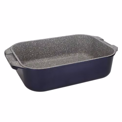 MasterClass Blue Aluminium Rectangular Roasting Dish with Handles, W: 26.0 cm, D: 10.0 cm, H: 6.8 cm