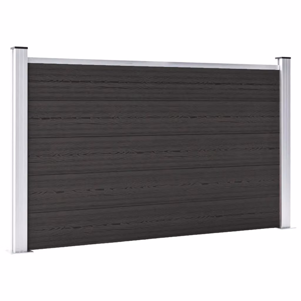 Berkfield Home WPC Fence Panel, Black, H 180 cm x W 105 cm – 2