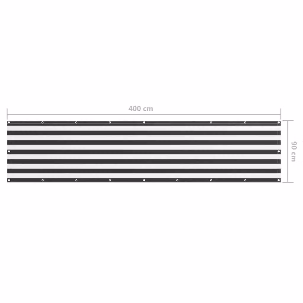 Berkfield Home Balcony Screen in Anthracite and White Oxford Fabric, W: 90 cm, L: 400 cm – 4