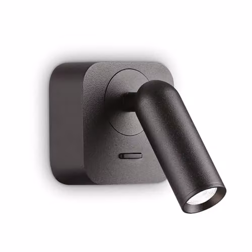 Netlighting Bean LED Square Wall Reading Light in Black, 3.5W, 3000K Warm White – 1