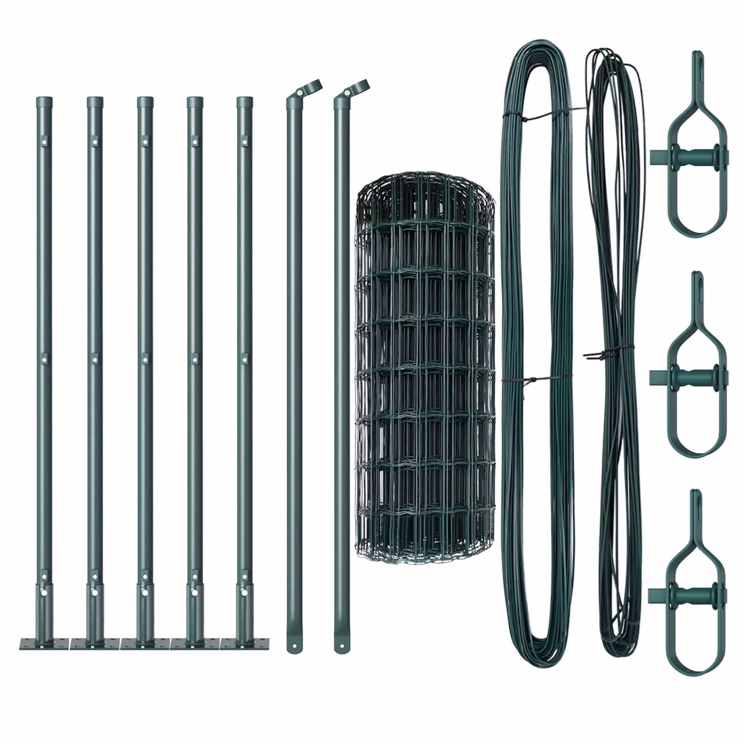 Berkfield Home Euro Fence with 7 Flanged Posts, Galvanised Steel, Silver, 0.4 x 10 m – 2
