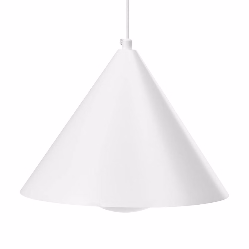 Wyld and Coco White Cone Pendant Lamp Modern Industrial Metal Ceiling Light – 2
