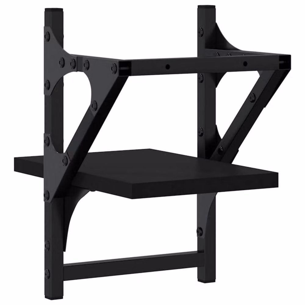 Berkfield Home Wall Mounted Shelves with Bars, 2 Piece Set, Black, W/D/H: 20 x 25 x 30 cm – 6