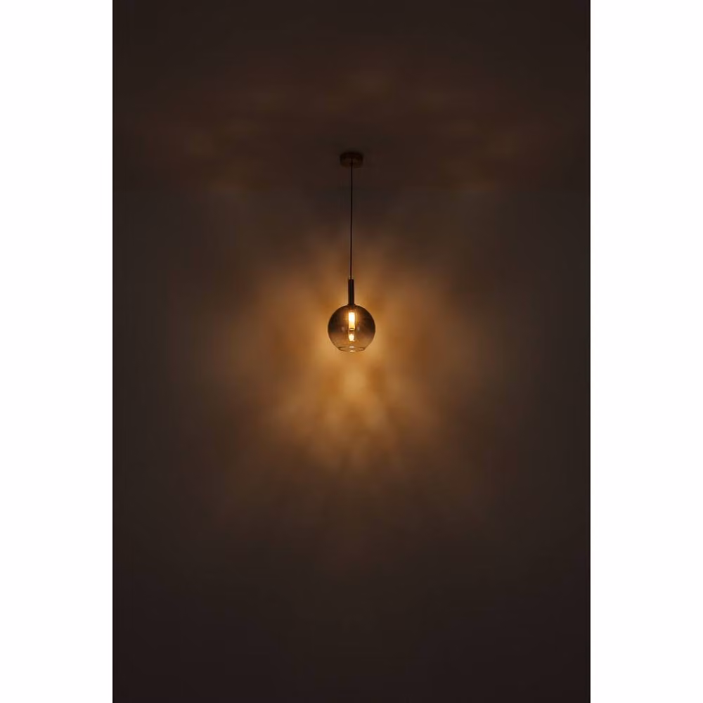 Globo Lighting Elisabeth Globe Slim Pendant Light in Gold and Brass with Smoke Glass Shade and G9 Socket – 2