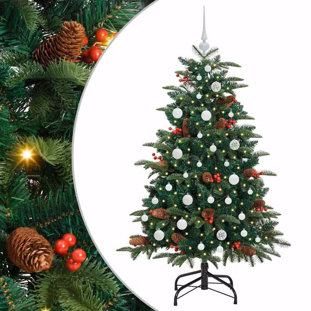 Berkfield Home Artificial Christmas Tree with 150 LEDs and Stand, Green, Height: 150 cm – 2