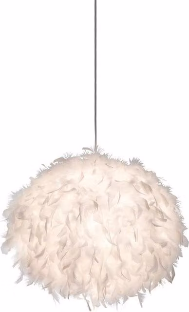 Netlighting Ducky White Pendant Ceiling Light with Turkey Feathers, Diameter: 40 cm, E27