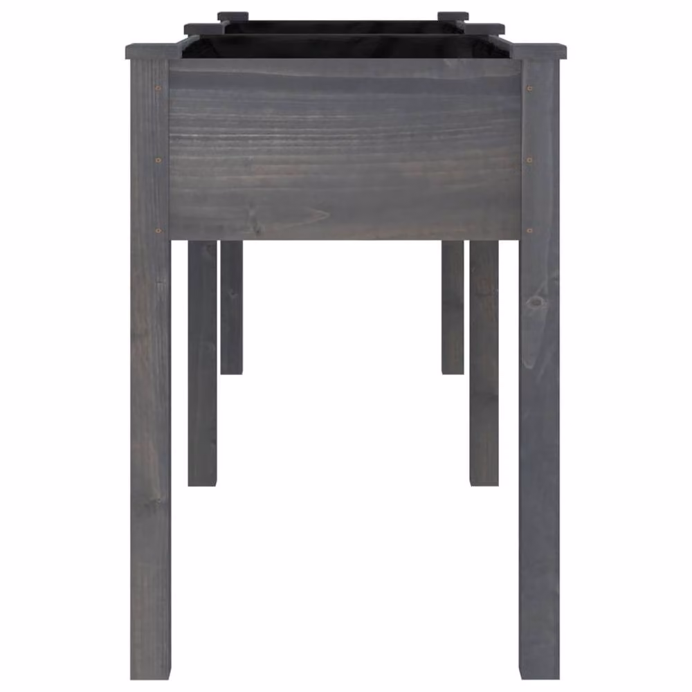 Berkfield Home Grey Solid Wood Fir Planter with Liner W: 203 cm, D: 53 cm, H: 76 cm – 3