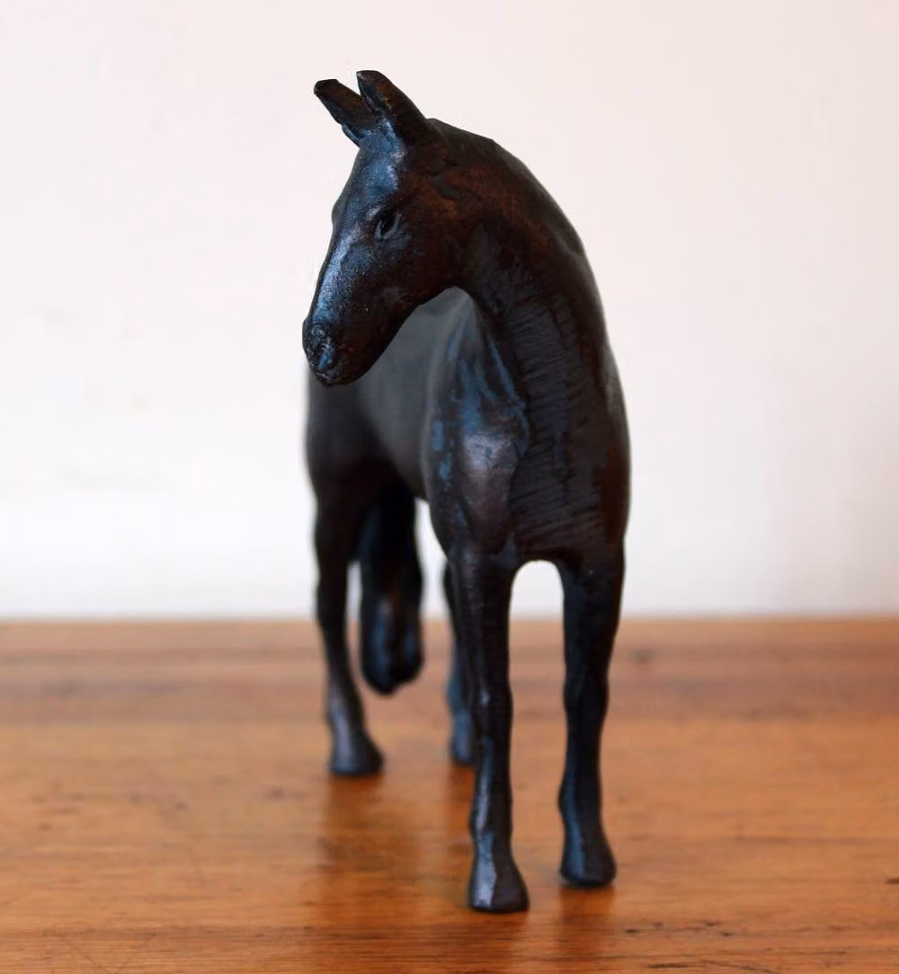 Inspirational Gifting Miniature Horse Sculpture Ornament Figurine in Bronze Effect Metal, Brown, H 15 cm x W 13 cm x D 1 cm – 5
