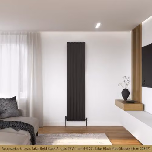 UK Radiators Typhoon Black Vertical Designer Radiator, H: 180 cm, W: 40.8 cm – 3