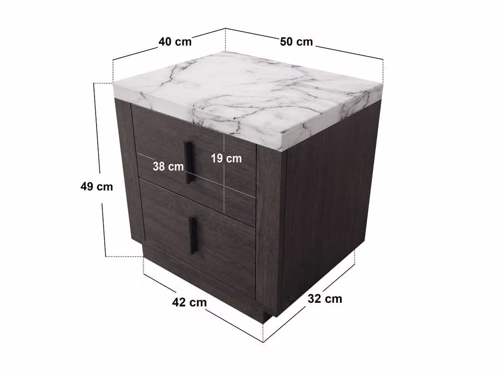 Solace+Co Marcel Modern Bedside Table in Brown Walnut – 3